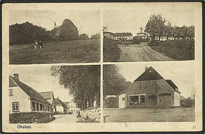 5 øre Chr. X og 10 øre Genforening på brevkort (Partier fra Oksbøl) annulleret med brotype IIb Nørborg sn2 d. 9.8.1921 til Gilleleje.