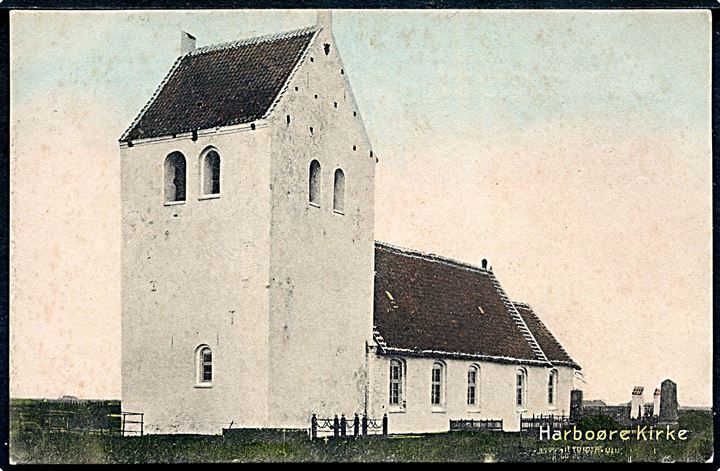 Harboøre gamle Kirke. Ny kirke opført samme sted 1909-10. Stenders no. 8795.