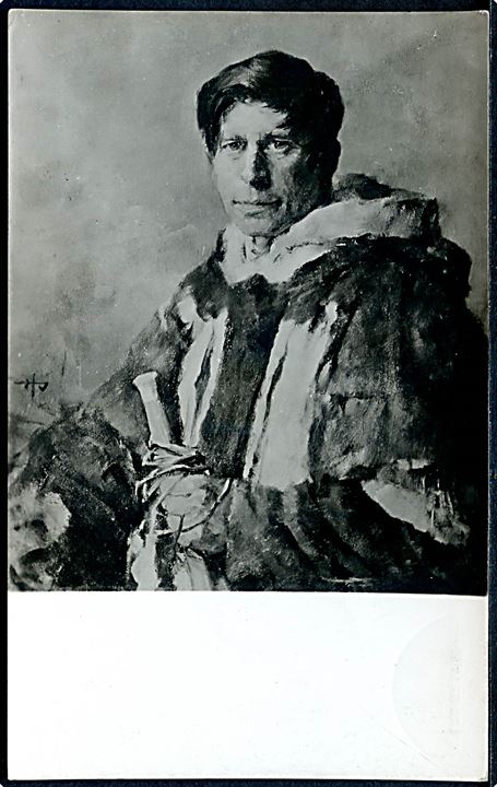 Grønland. Polarforsker Dr. Knud Rasmussen malet af Herman Vedel 1928. Joroto no. 202.