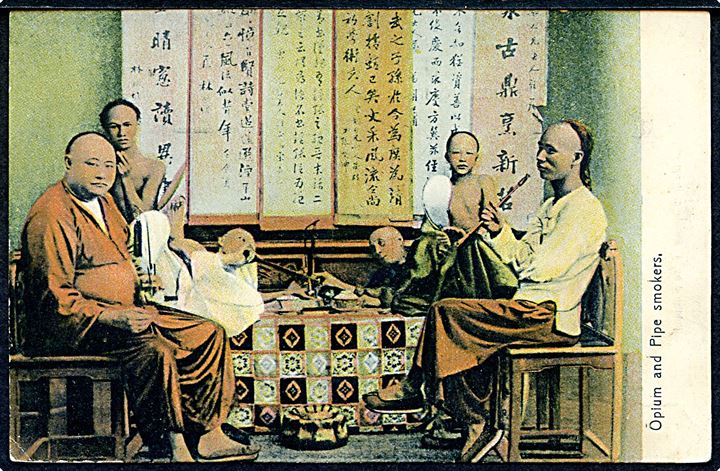 Hong Kong. Opium and Pipe smokers. M. Sternberg u/no. 
