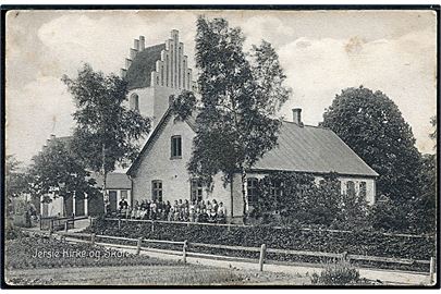 Jersie kirke og skole. L. Rasmussen no. 19177.