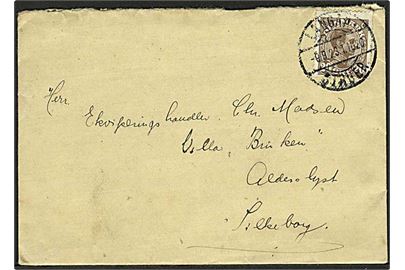 20 øre Chr. X på brev fra Struer annulleret med bureaustempel Langaa - Struer T.1020 d. 9.9.1923 til Silkeborg.