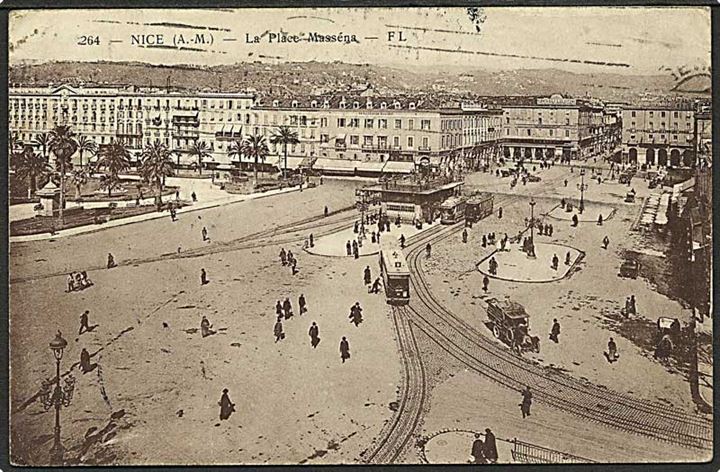 Sporvogn paa La Place Masséna i Nice, Frankrig. No. 264.