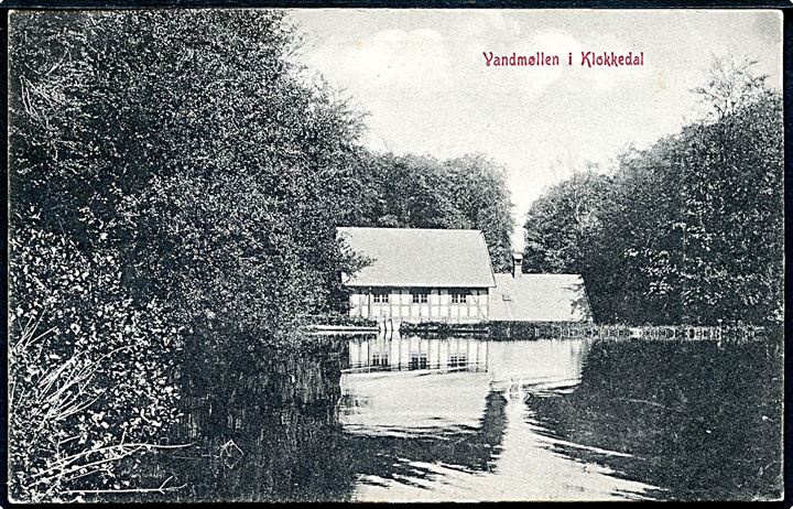 5 øre Fr. VIII på brevkort (Vandmøllen i Klokkedal) annulleret med stjernestempel SØNDER-VISSING og sidestemplet Brædstrup d. 5.6.1909 til Skørping.