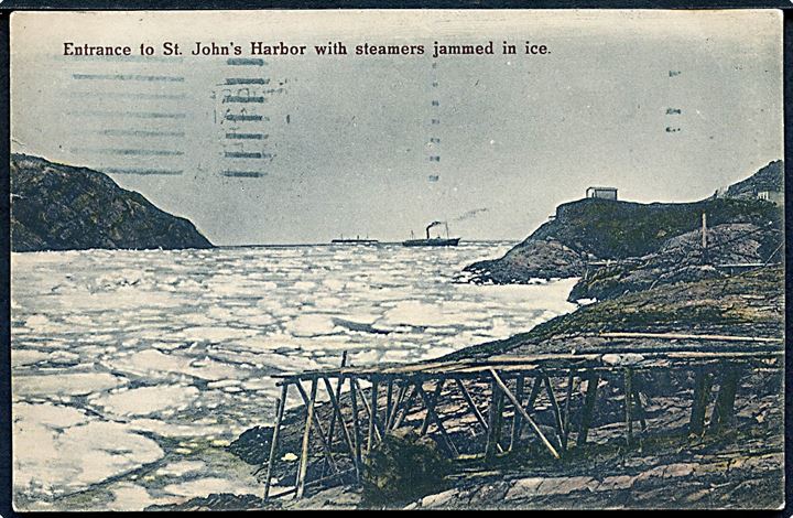 Canada, St. Johns, entrance to harbor with steamers jammed in ice. No. 1191.
