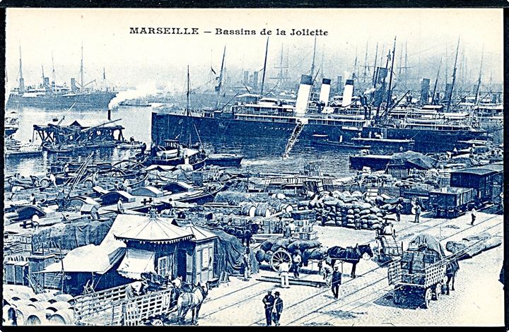 Frankrig, Marseille, Bassins de la Joiette med dampskibe. U/no.