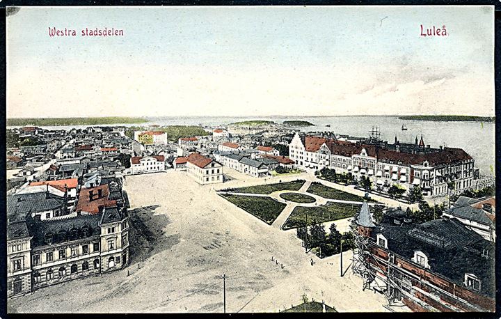 Sverige, Luleå, udsigt over den vestlige del af byen. H. Tegström & Co. 