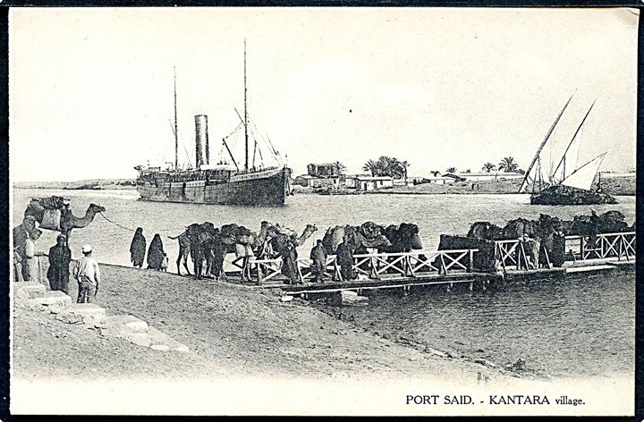 Egypten, Port Said, Kantara village med dampskib. L.C. no. 372