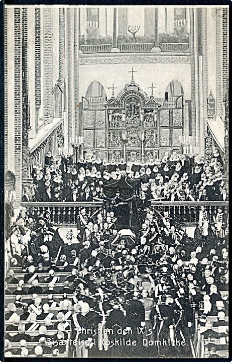 Kong Chr. IX's bisættelse i Roskilde Domkirke. Stenders no. 5220.