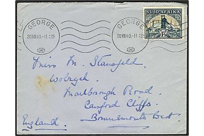1½d single på brev fra George d. 20.7.1940 til England.