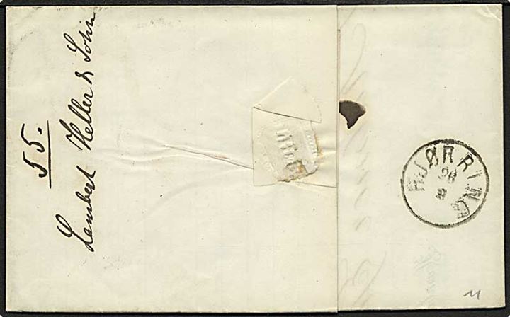 NDP. ½ gr. og 1 gr. Norddeutsche Postbezirk udg. på 1½ gr. frankeret brev fra Hamburg d. 24.9.1869 til Hjørring. Særtakst til Danmark.
