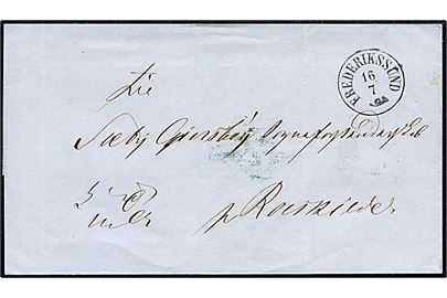 1863. Ufrankeret tjenestebrev mærket K.T.m.A. med Antiqua Frederikssund d. 16.7.1863 til Sæby-Giershøy Sogneforstanderskab pr. Roskilde. 