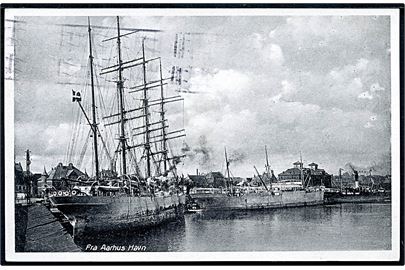 Aarhus, havneparti med sejlskib og dampskib. J.J.N. no. 121273.