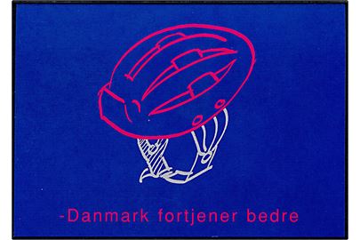 Venstre. Danmark fortjener bedre - politisk kort med Nyrups cykelhjelm. Go-Card no. 2742.