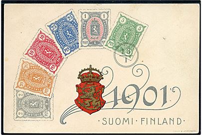 Finland. Kartonkort med frimærker. U/no.