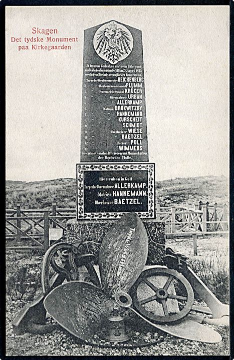 Skagen. Det tyske monument på kirkegården. Knudstrup u/no. 