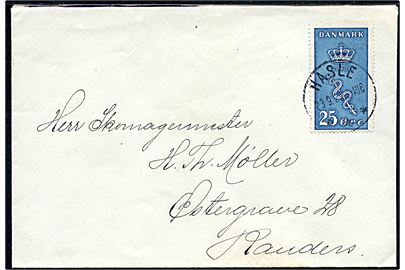 25+5 øre Kræftmærke single på brev annulleret med brotype IIIb Hasle d. 23.9.1929 til Randers. Overfrankeret.