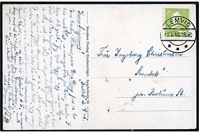 15 øre Chr. X på brevkort annulleret Lemvig d. 7.5.1948 til Balum.
