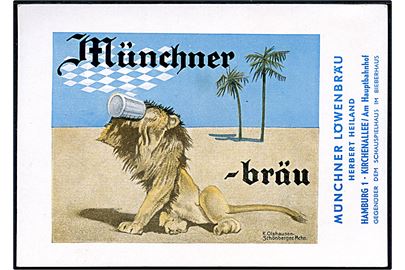 München. Reklamekort for Münchner Löwenbräu. U/no.