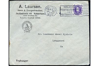 7 øre Chr. X 60 år single på tryksag fra København d. 13.10.1930 til Rø på Bornholm.