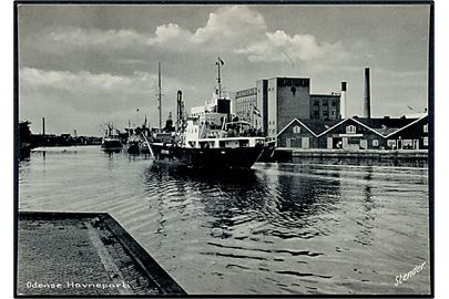 Odense. Havneparti med skibet Axelhus. Stenders no. Odense 1017 K.