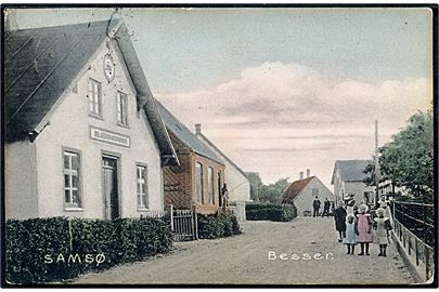 Besser på Samsø. Kleis & Nielsen no. 11383. Frankeret med 10 øre Bølgelinie annulleret udslebet stjernestempel BESSER og sidestemplet Tranekær Samsø d. 24.1.1934 til Fredericia.