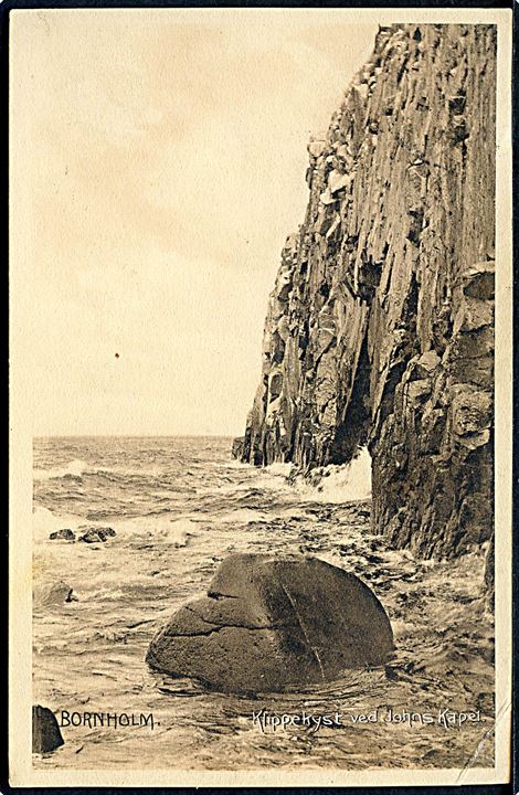 Bornholm, klipper ved Johns Kapel. Frits Sørensen no. 2555.