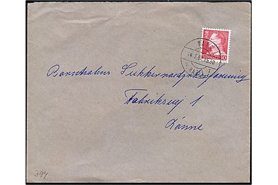 30 øre Fr. IX på brev annulleret med pr.-stempel Vang pr. Hasle sn1 d. 14.3.1962 til Rønne.