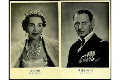 Kong Fr. d. IX og Dronning Ingrid med de 3 prinsesser. Samlekuvert med 10 stk forskellige, Stenders no. (mellem) 705-718.