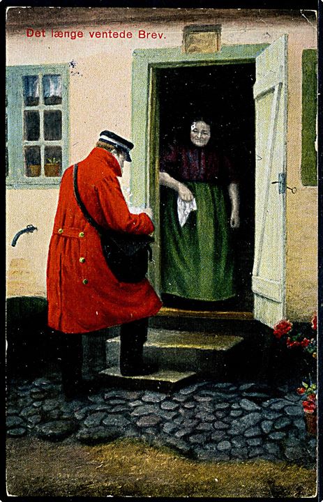W. Magaard: Post afleverer Det længe ventede Brev. A. Vincent kunstforlag juleserie no. 161/4.