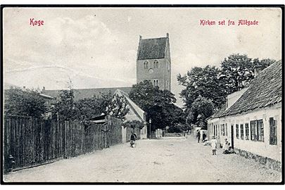 Køge. Kirken set fra Allégade. W.K.F. no. 5211.