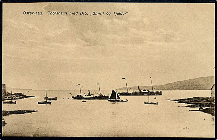 Thorshavn, Østervaag med D/S Smiril og Tjaldur. A. Brend u/no.