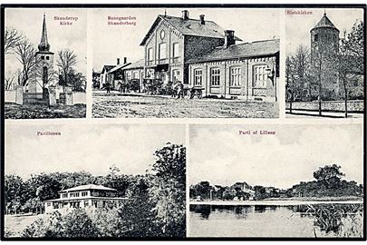 Skanderborg, partier med bl.a. jernbanestation. J.J.N. no. 3712.