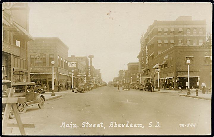 USA. Aberdeen, main street. South Dakota. Fotokort no. 544.