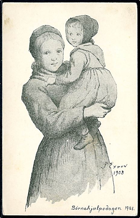 Julius Exner: Børnehjælpsdag 1908. Chr. J. Cato u/no.