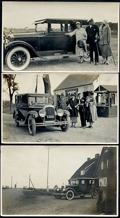 Automobil K9345 på rejse i Danmark. 3 fotografier fra ca. 1930'erne.
