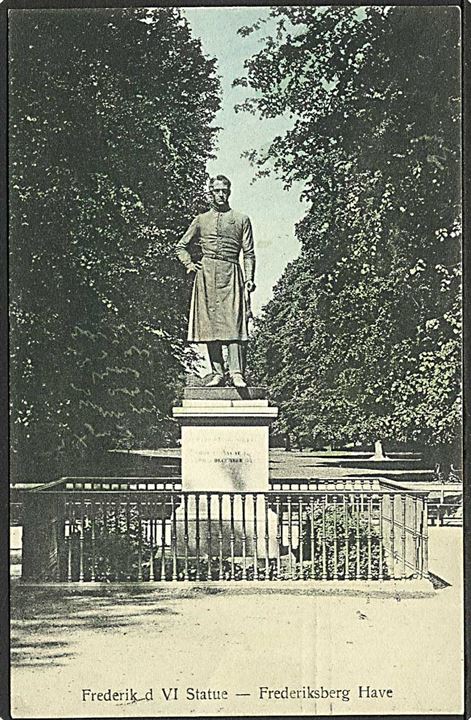 Frederik d. VI statue i Frederiksberg Have, København. Sk. B. & Kf. no. 2835.