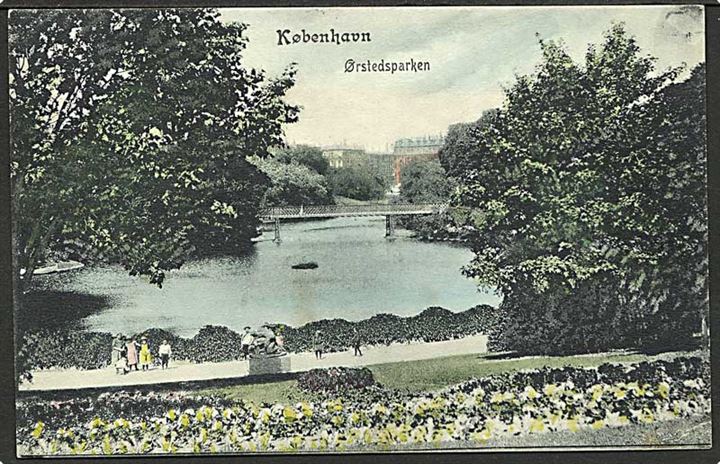 Parti fra Ørstedsparken i København. Sk. B. & Kf. no. 2615.