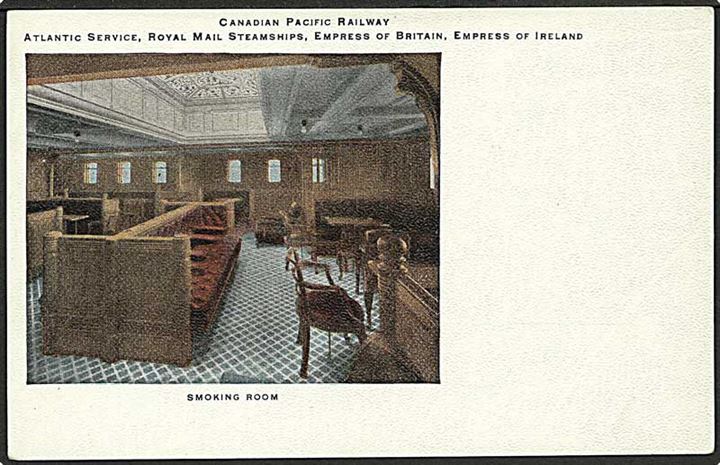 Rygersalonen ombord paa Empress of Britain, Canadian Pacific Railway. U/no.