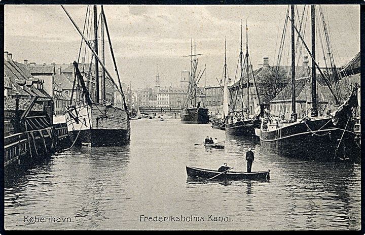 Frederiksholms Kanal med sejlskibe. Stenders no. 10427. Kvalitet 8