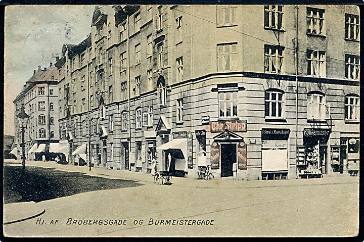 Broberg hj. Burmeistergade med Chr. Stripp’s Kolonial-handel. D.L.C. no. 1120. Kvalitet 7