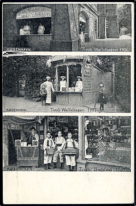 Tivoli. Franske Vaffelbageri 1906-1907. Reklamekort u/no. Kvalitet 7