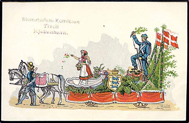 Claus Christian Kølle: Blomsterfest i Tivoli 1908. Chr. J. Cato u/no. Kvalitet 8