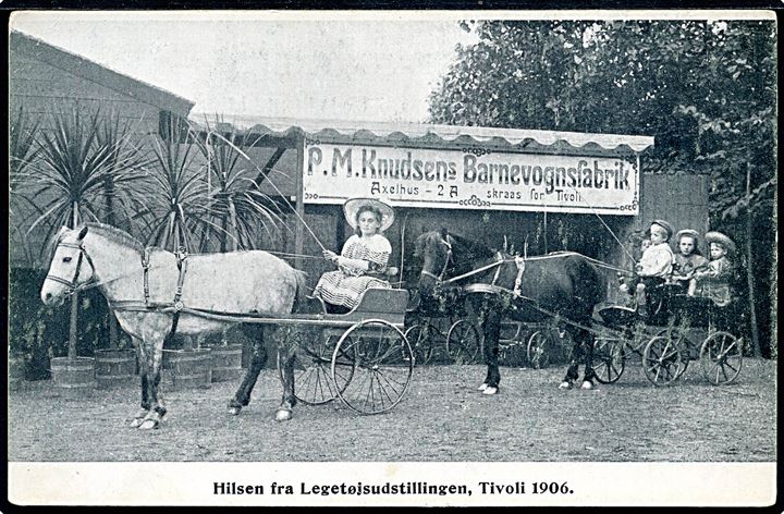 Tivoli. Legetøjsudstillingen 1906 med P. M. Knudsen’s Barnevognsfabrik. U/no. Kvalitet 7