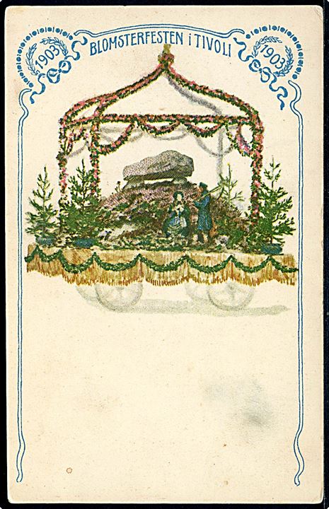Tivoli. Blomsterfesten 1903. Tegnet kort u/no. Kvalitet 7