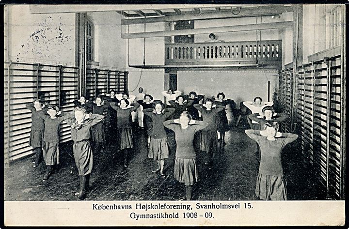 Svanholmsvej 15 Københavns Højskoleforening, Gymnastikhold 1908-1909. Th Buchhave u/no.  Kvalitet 7