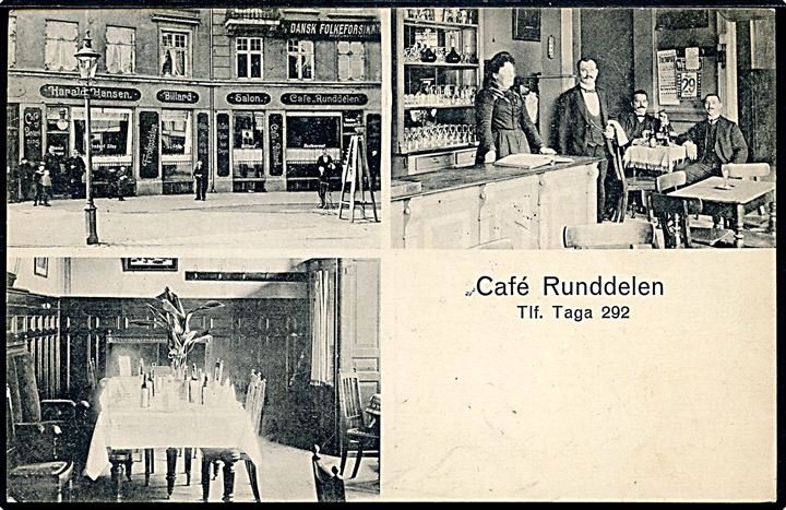 Nørrebros Runddel facade og interiør “Café Runddelen”. No. 3582. Kvalitet 8