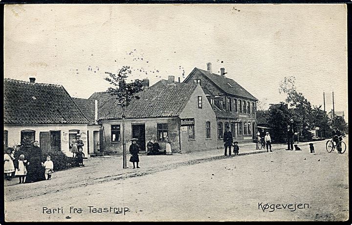 Taastrup, Køgevejen med bl.a. Bogbinderi. Nielsen no. 9481. Kvalitet 7