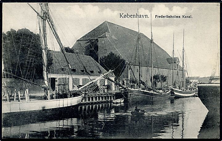 Frederiksholms Kanal med sejlskibe. Fritz Benzen no. 160. Kvalitet 9