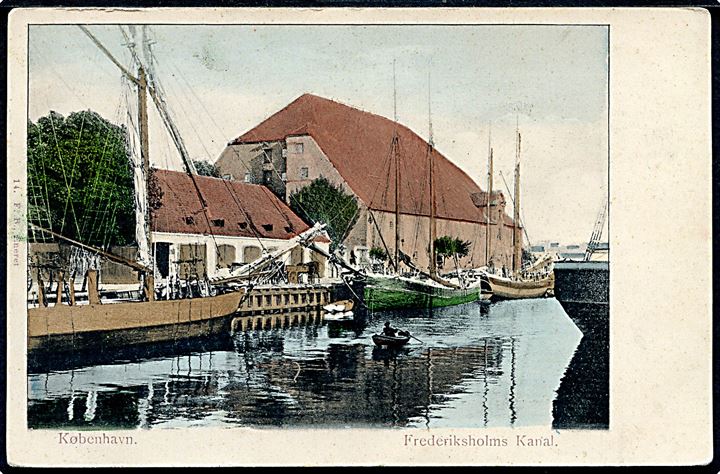 Frederiksholms Kanal med sejlskibe. Fritz Benzen no. 14. Kvalitet 7